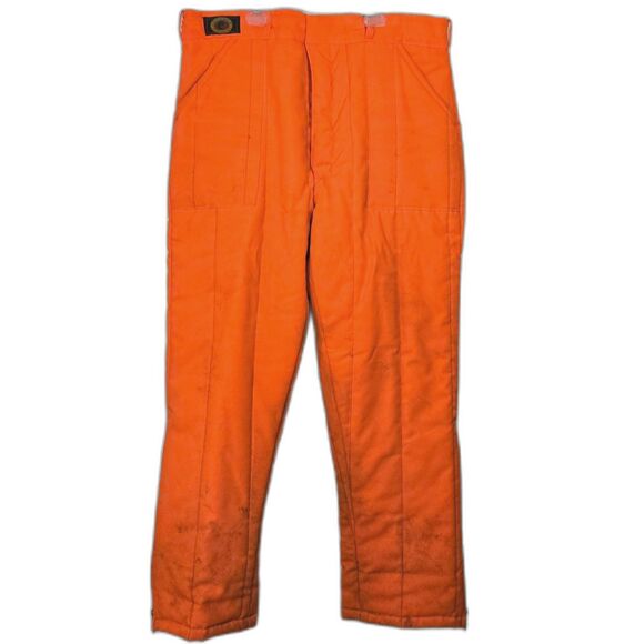 Vtg Blaze Orange Insulated Hunting Pants XL - Picture 1 of 10